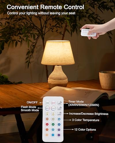 10" H Small Rechargeable Cordless Ceramic Table Lamp