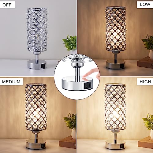 Sliver Crystal Table Lamp with Touch Control