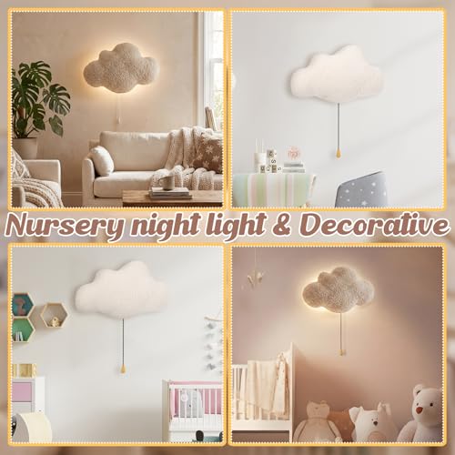 Fluffy Clouds Night Light Wall Lamp Sleeping Nursery Lighting