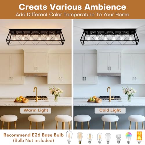 38" Large Flush Mount Ceiling Light for Kitchen Hallway Fixtures