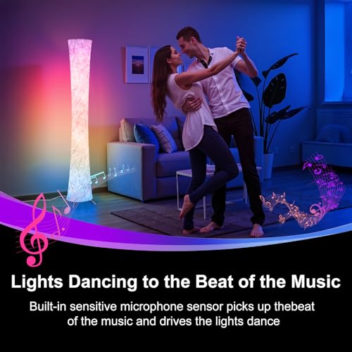 Floor Lamp 61'' Smart RGB LED Corner Lamp with Music Sync and 16 Million DIY Colors