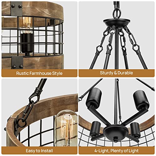 Farmhouse Rustic Chandelier Light Fixture