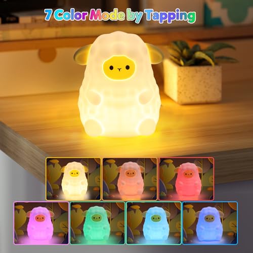 Cute White Sheep Night Light for Kids
