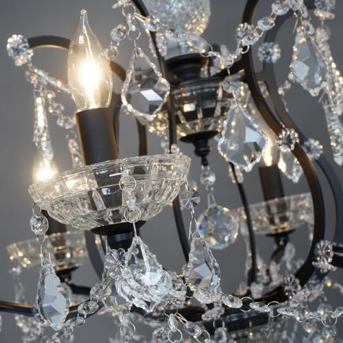 Black Maria Theresa Chandelier Light Fixture Modern Crystal Chandeliers for Bedroom