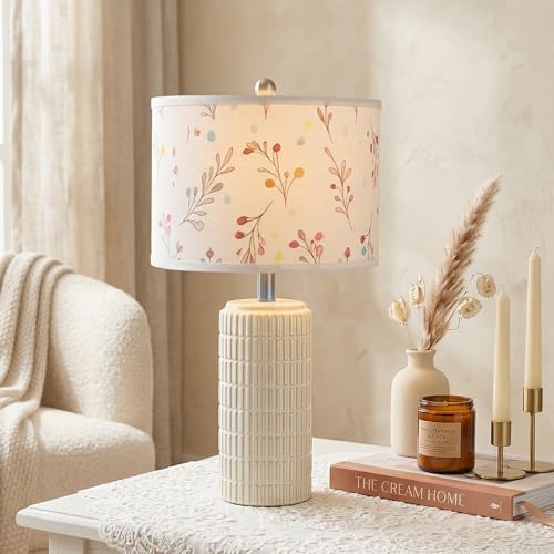 23'' Table Lamp with Flower Lampshade for Night Stands