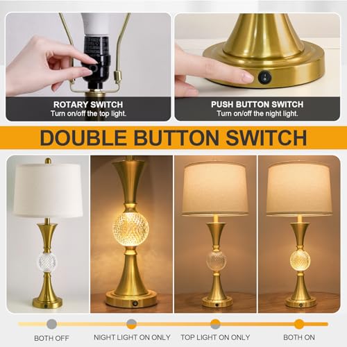 28.5" Gold Table Lamps Set of 2 (2 Count)