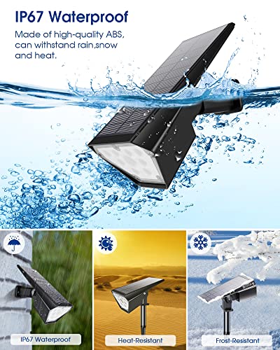 Solar Spot Lights Outdoor Waterproof Bright 700 Lumen White 2 Pack (2 Count)
