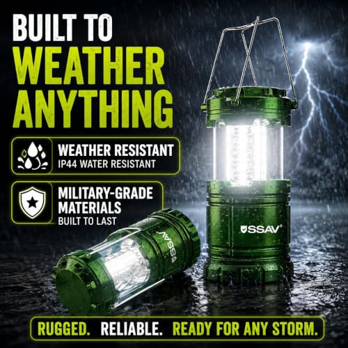 2 Pack Battery Powered LED Lanterns with Batteries for Each Lantern (2 Count)