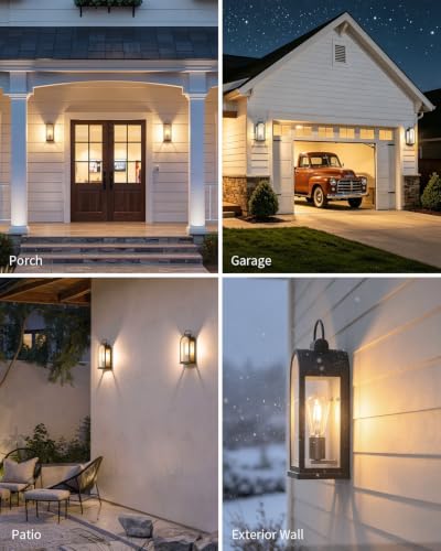 15" Outdoor Wall Lights Black Porch Light 2 (2 Count)