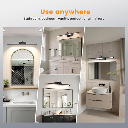 Vanity Bathroom Lights Rechargeable Light for Bathroom Black 2Pack