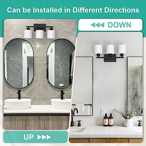 Black Bathroom Light Fixtures Over Mirror 18 Inches