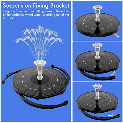 3.5W Solar Fountain Pump for Bird Bath Separated Design & 8 Nozzles