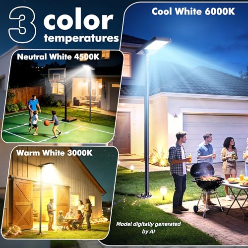 100" Solar Outdoor Street Lights with Pole & Remote