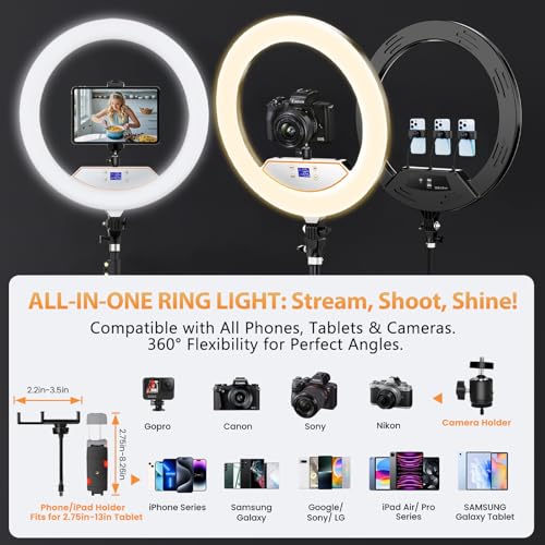 Large 22" Ring Light with Stand