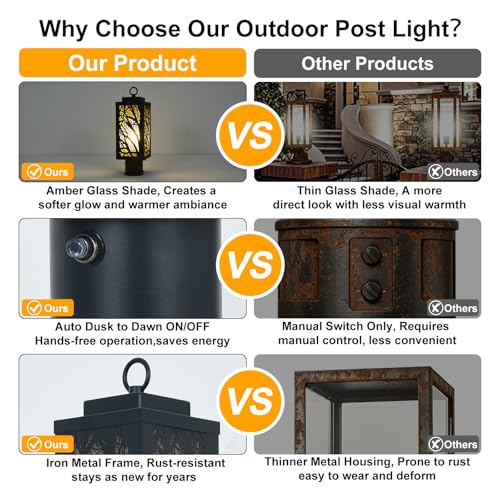 Pier Mount Outdoor Lighting Tree Branch Pattern