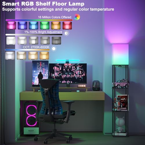 Floor Lamp with Shelves