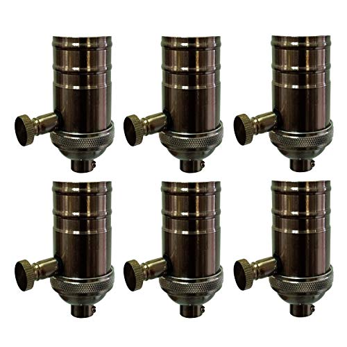 Vintage Turn Knob Dimmer Lamp Socket for Incandescent LED Bulbs (6 Count)