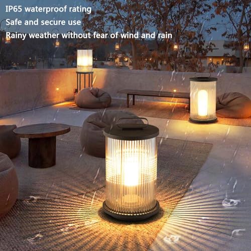 Outdoor Pillar Lamp Cylindrical Landscape Floor Lamp Outdoor Waterproof Column Head Light Stainless Steel Glass Path Lamps Garden Lawn Bollard Lights Patio Driveway Sidewalk Night Lighting Fixtures