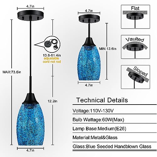 Mini Glass Pendant Light 3 (3 Count)