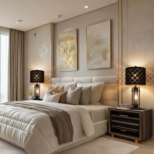 27'' Modern Table Lamp Set of 2 with Nightlight (2 Count)