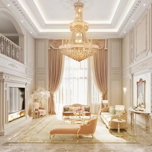 32 Inch Gold Crystal Eiffel Tower Chandelier