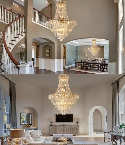 34 Inch Large Tiered Empire Crystal Chandelier