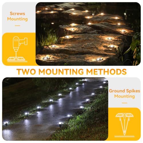 2 Colors in 1 Solar Driveway Lights 1 Pack with Ground Spike Design