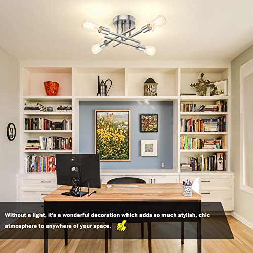Brushed Nickle Semi Flush Mount Ceiling Lights