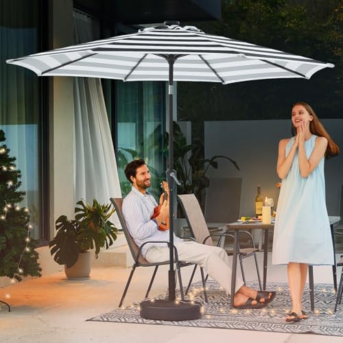 9' Patio Umbrella with Solar Lights