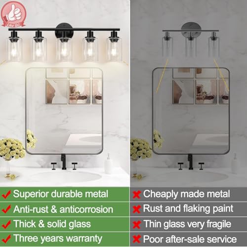 5 Light Bathroom Light Fixtures (5 Count)