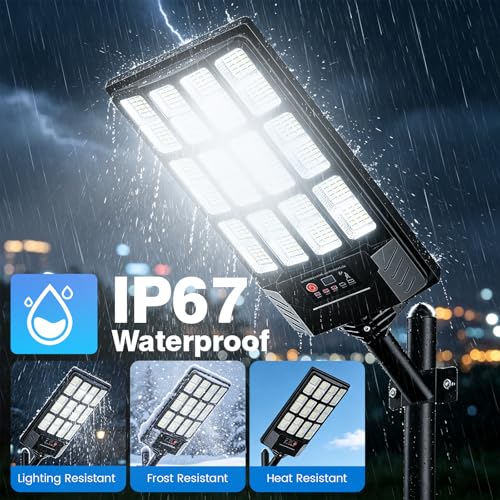 2 Pack Solar Street Lights Outdoor Waterproof