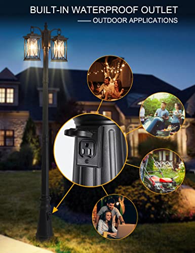 Dusk to Dawn Outdoor Lamp Post Light Modern 2