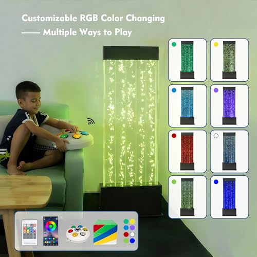 APP Controlled Freestanding Bubble Wall Fountain with Color
