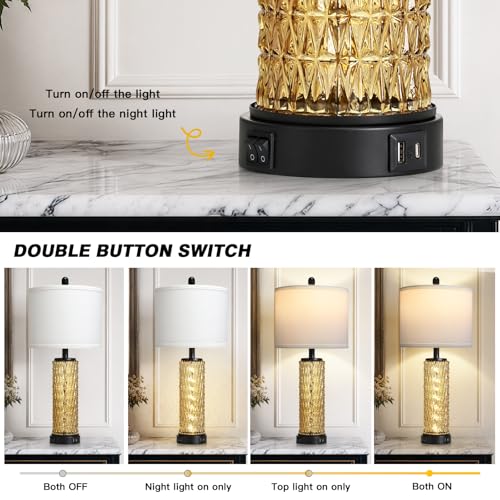28" Crystal Table Lamp Set of 2 (2 Count)