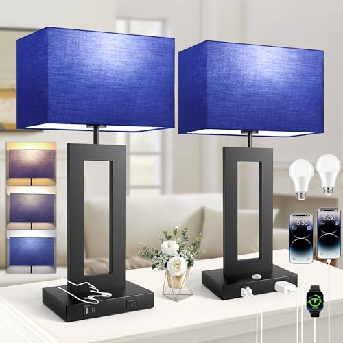 3 Color Temperatures Table Lamps for Bedrooms Set of 2 (2 Count)