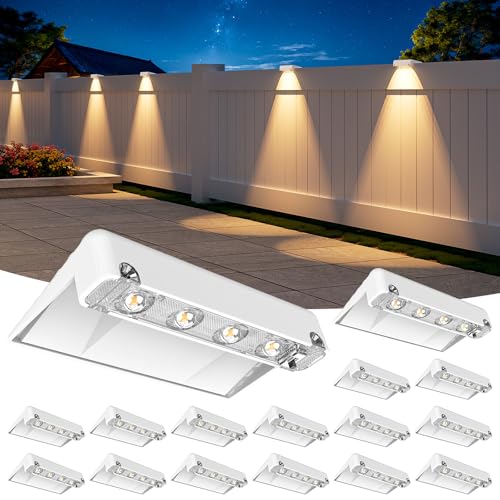 Solar Fence Lights Outdoor 16 Pack (16 Count)