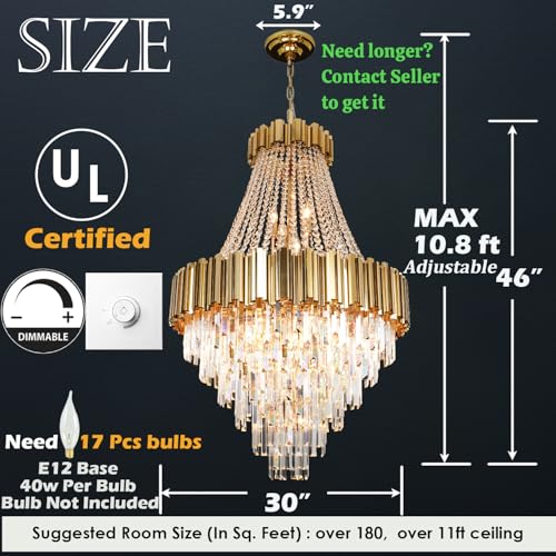 Luxury Crystal Chandelier for High Ceilings
