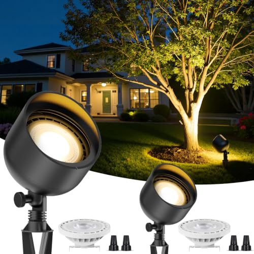 Low Voltage PAR36 LED Landscape Flood Light & Big Spotlight (2 PACK)