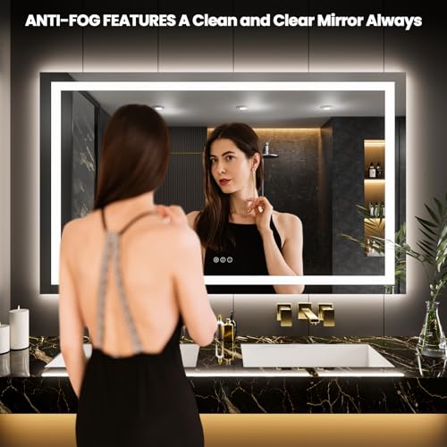 66"X40" LED Bathroom Mirror with Lights
