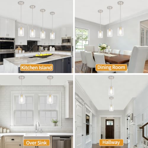 Brushed Nickel Pendant Lights Kitchen Island Modern Hanging Light Fixtures