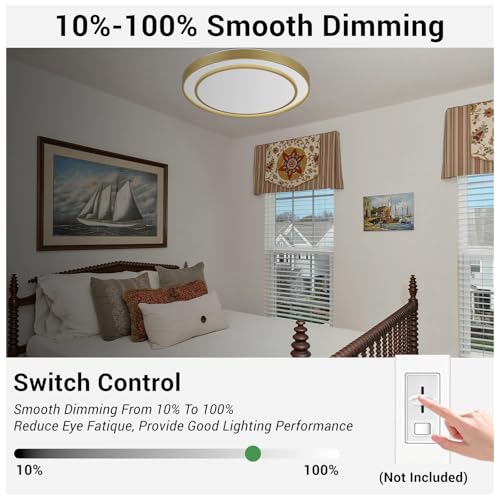 Gold LED Flush Mount Ceiling Light 20 Inch (Gold / 20Inch)