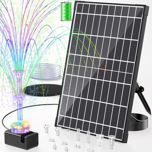 12W Solar Fountain Pump with 4200mAh Battery Backup