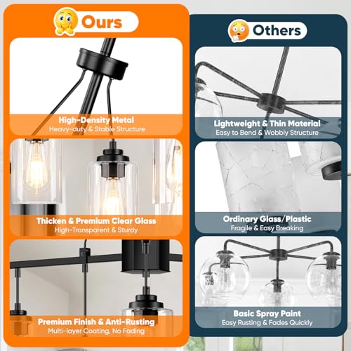 6 Light Black Chandelier