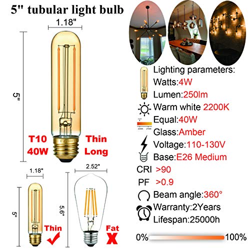T10 Tubular E26 Light Bulb (6 Count)