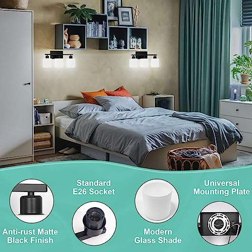 Black Bathroom Light Fixtures Over Mirror 18 Inches
