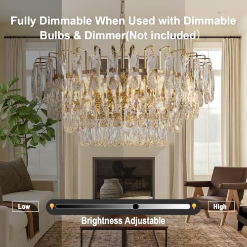 Gold Round Crystal Chandelier