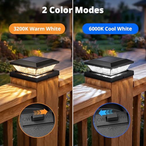 4x4 Solar Post Cap Lights Outdoor 4 Pack (4 Count)