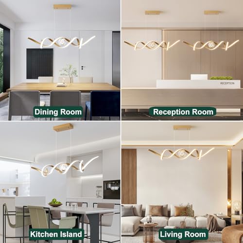 LED Modern Chandelier 39inch Dimmable Kitchen Island Pendant Lights