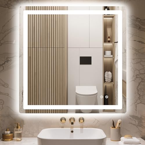 30x30 LED Bathroom Vanity Mirror with Lights
