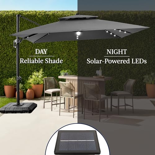 12x12ft LED Cantilever Patio Umbrella w